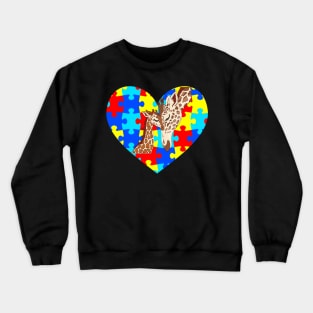 Autism Day giraffe Crewneck Sweatshirt